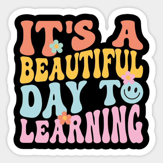 It's Beautiful Day For Learning Retro Teacher Students Women Sticker by sufian